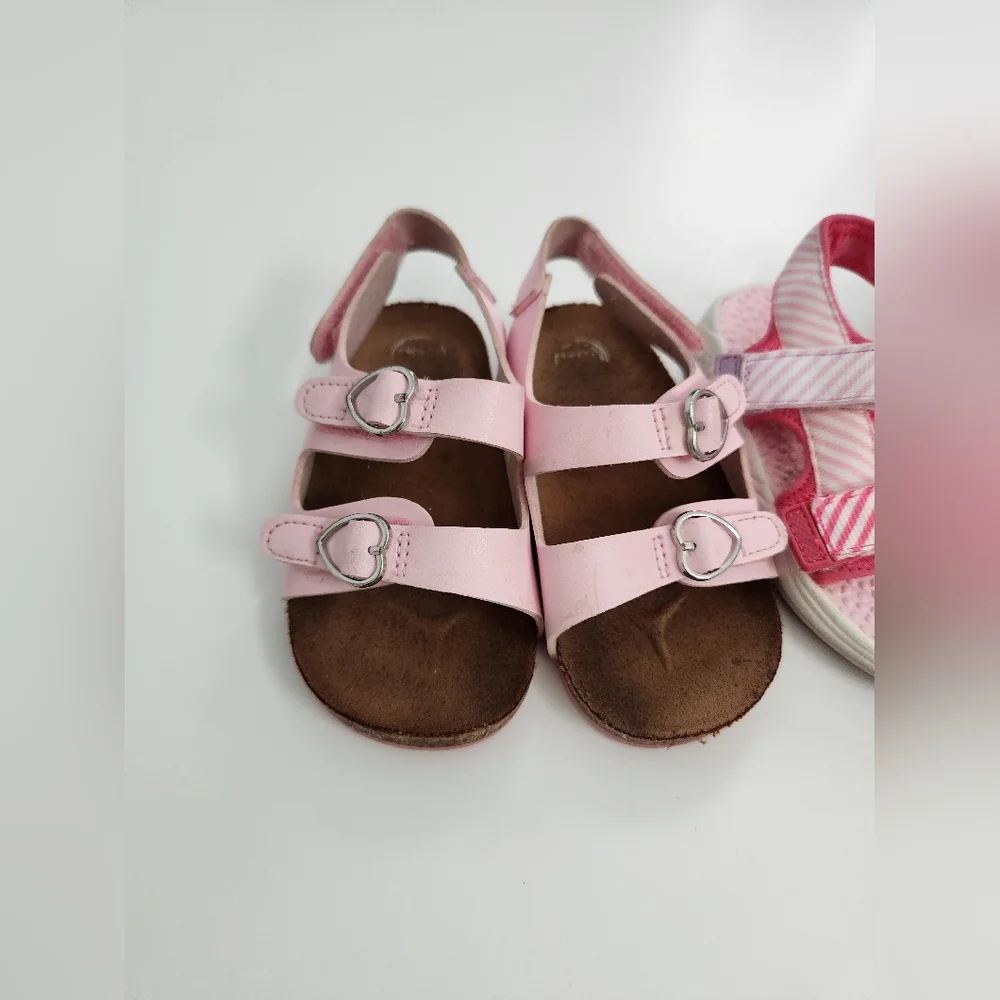 Toddler‎ Baby Girl Shoe Bundle Pink Sandals Size 6 - 3 Pairs